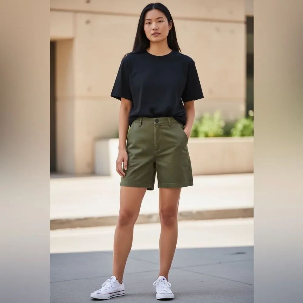 NEW Anine Bing Women’s Mermaid Green Atlas Gabardin Orhan Dean Shorts Size 35 S